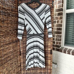 BCBG Maxazria gray and black dress